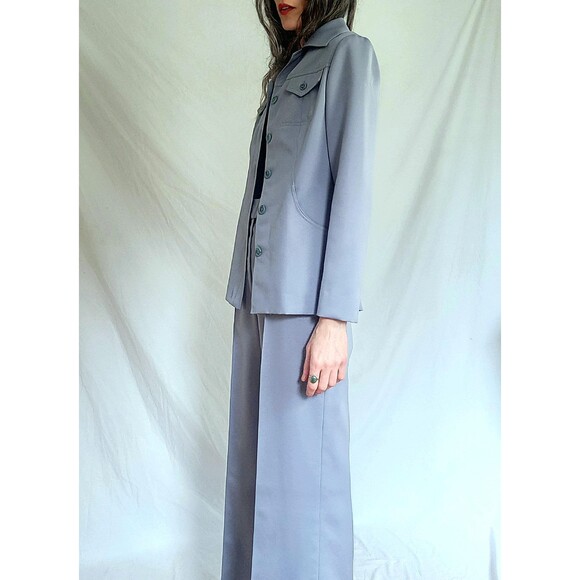 Vintage 1970s Leisure Suit, White Stag, High Waist Wide Leg Pant Suit, S/M - Picture 7 of 16